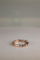 Rose gold art deco round brilliant diamond ring