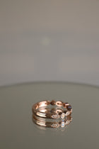 Rose gold art deco round brilliant diamond ring