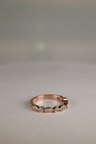 Rose gold art deco round brilliant diamond ring