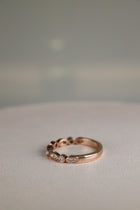 Rose gold art deco round brilliant diamond ring